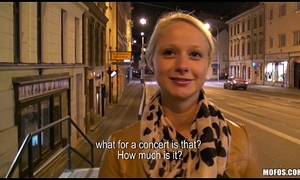 Cute tow-headed Czech student is paid be advisable be beneficial to sex in public