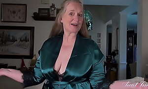 AuntJudys - 61yo Busty Texas GILF Maggie - Silk Robe with an increment of Lingerie