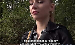 POV babe in go underground jacket release fucked open-air after BJ